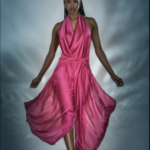Bougainvillea Pink Silk Wrap Pants
